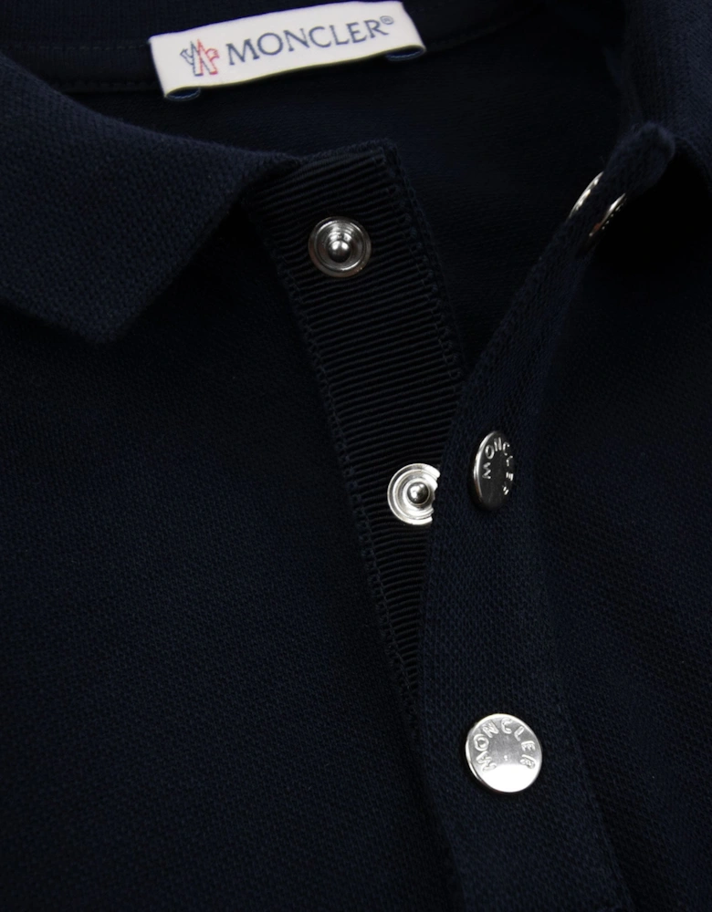 Moncler Junior Cotton Piquet Polo Dress Navy 778