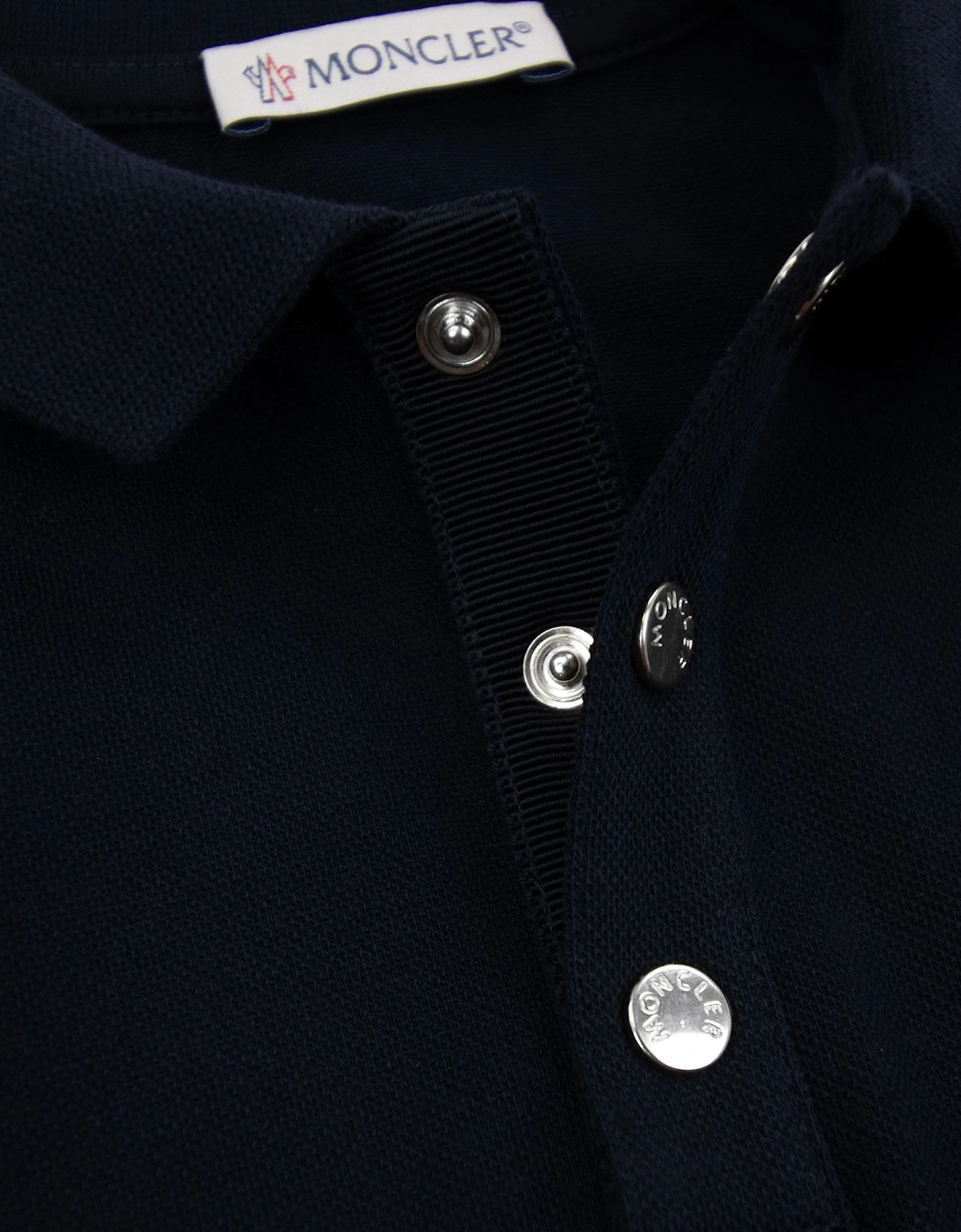 Moncler Junior Cotton Piquet Polo Dress Navy 778