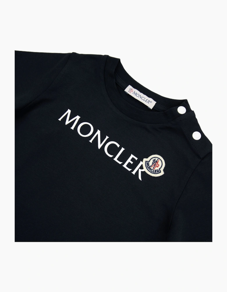 Moncler Junior Logo Jersey T-shirt Navy 778