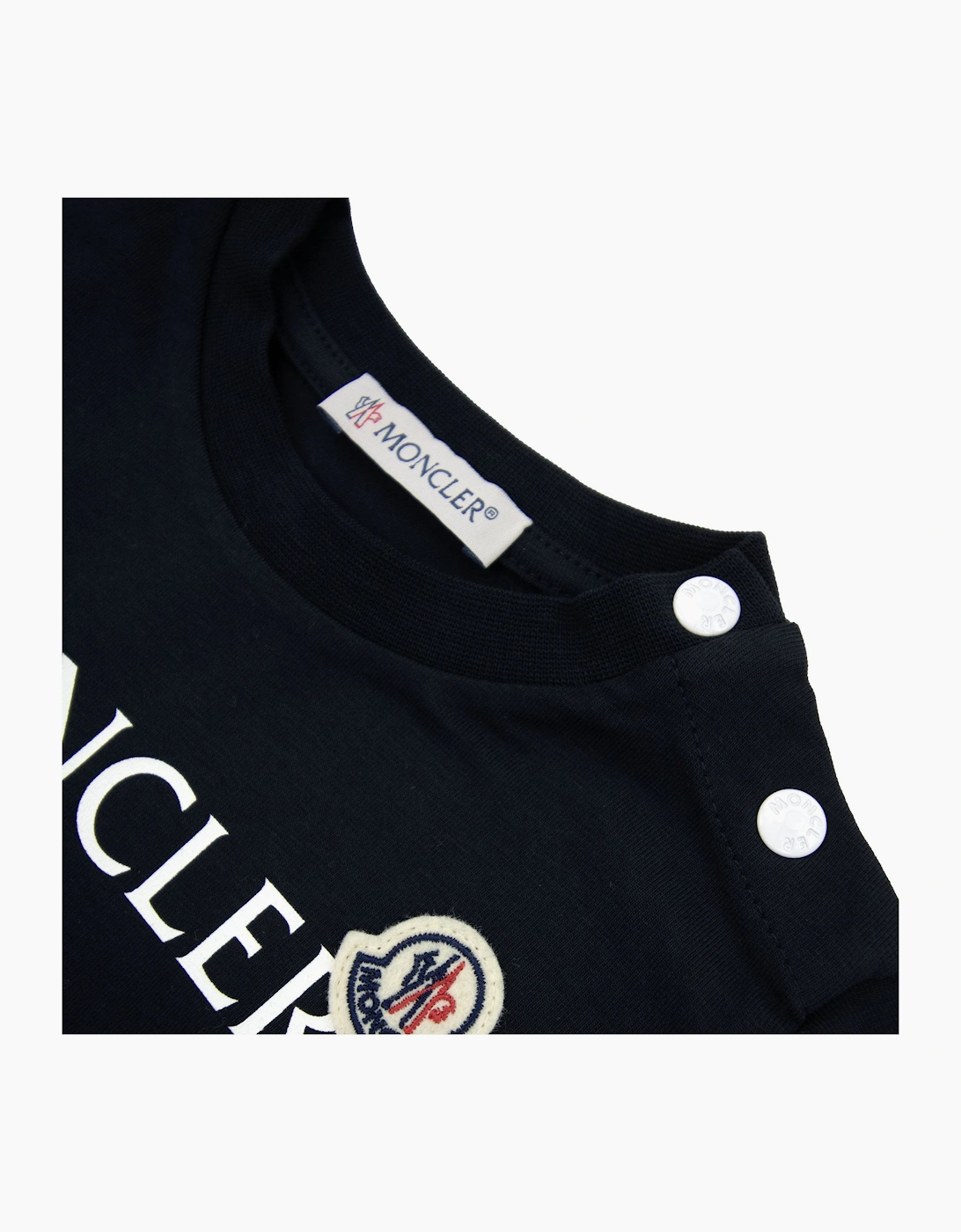 Moncler Junior Logo Jersey T-shirt Navy 778