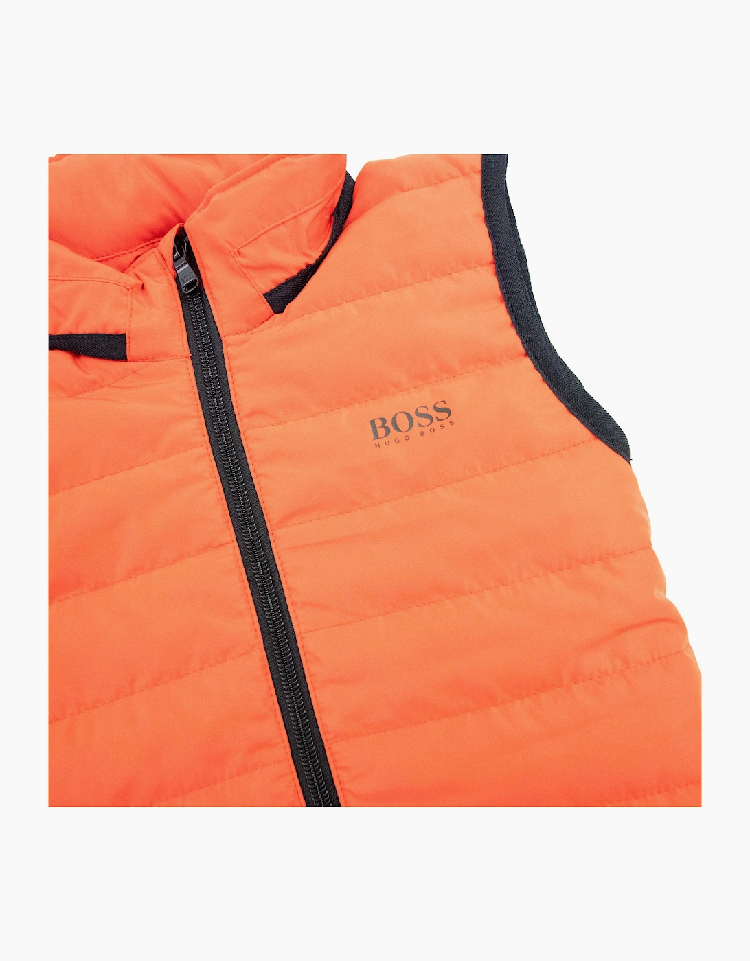Hugo Boss Kids Concealed Hood Padded Gilet Spicy Orange 499