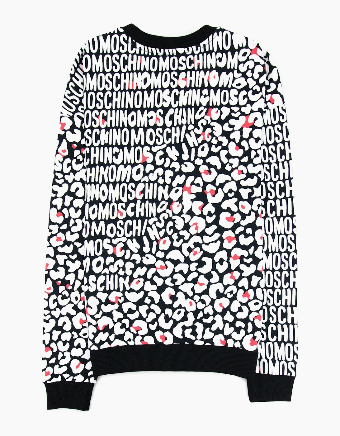 Moschino Underwear Leopard Print Crew Neck Sweatshirt White/black 5118