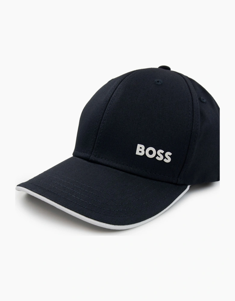 Hugo Boss Logo-print Cap In Cotton Twill Navy 402
