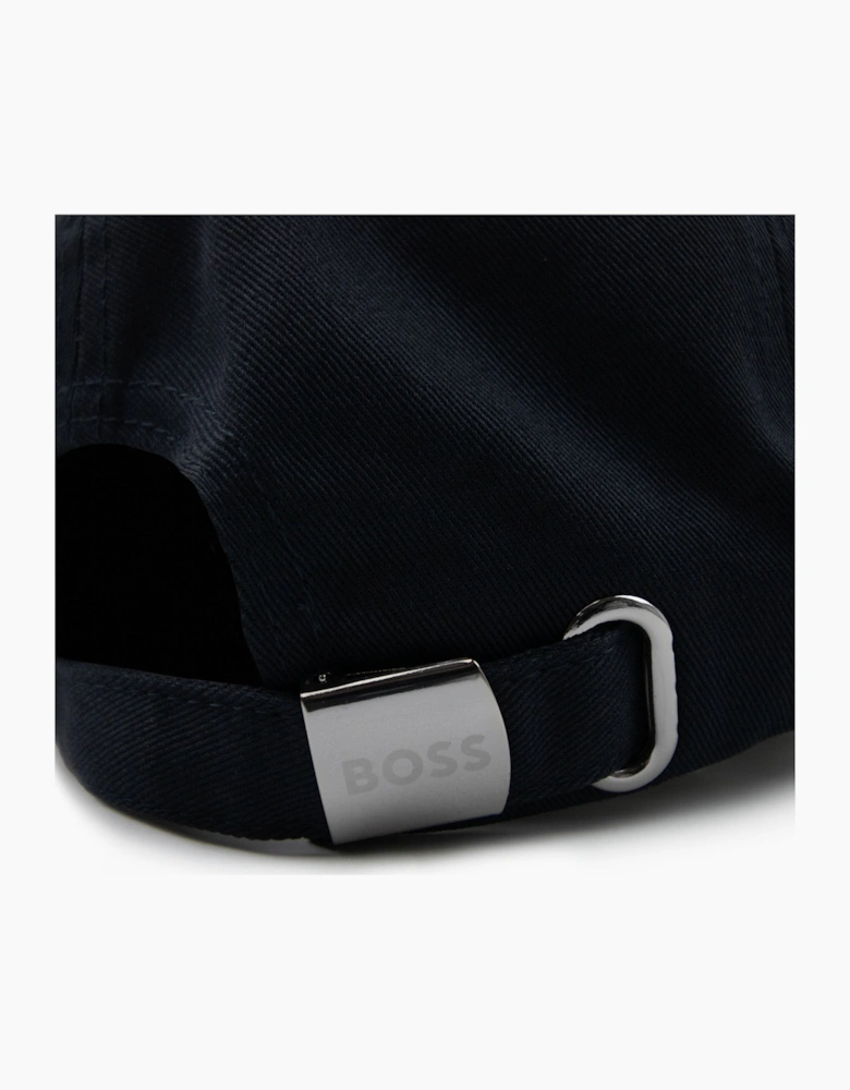 Hugo Boss Logo-print Cap In Cotton Twill Navy 402