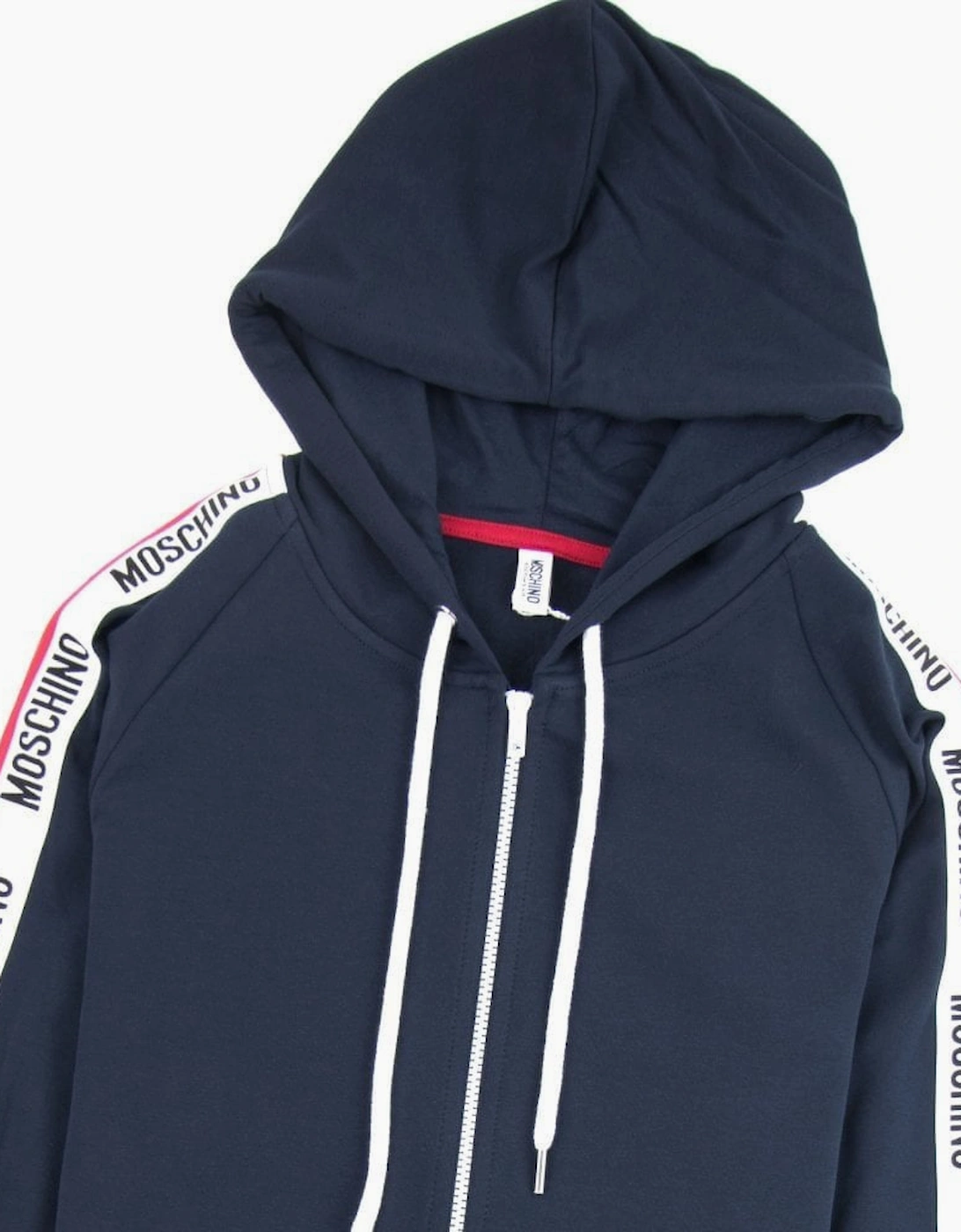 Moschino Underwear Arm Tape Logo Zip Up Hoody Dark Navy