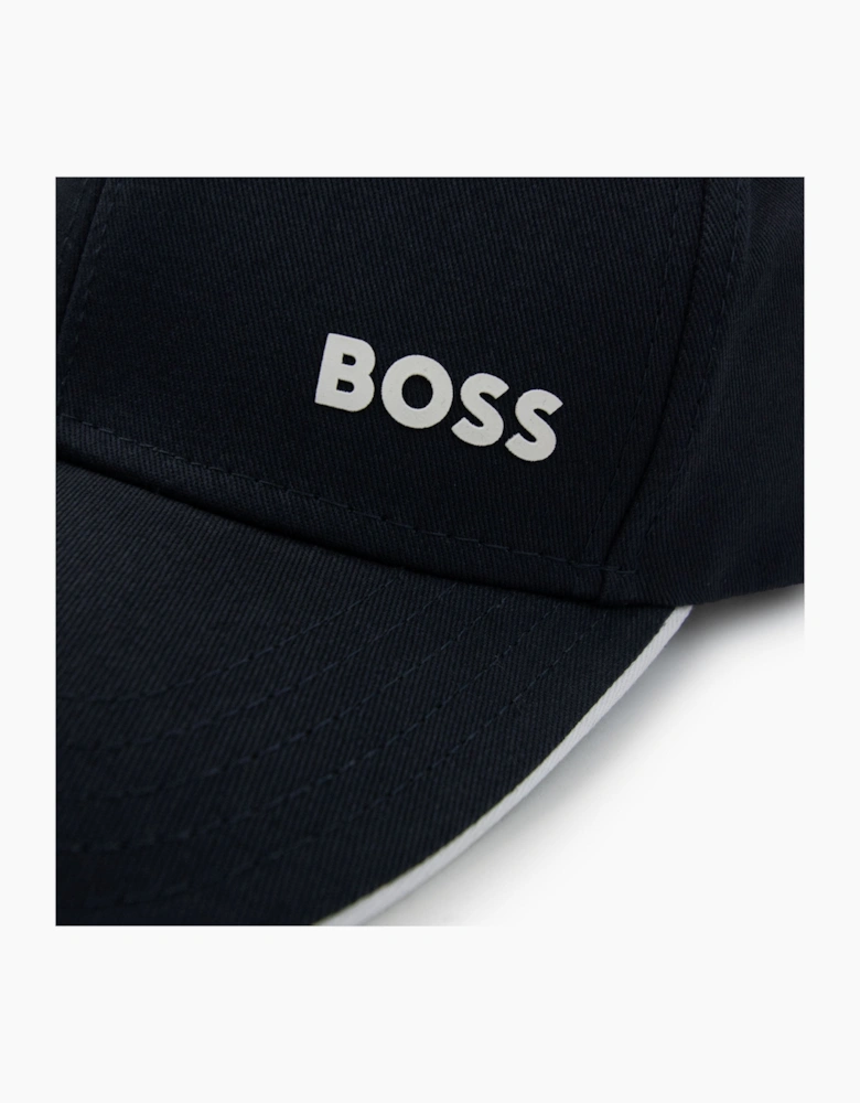 Hugo Boss Logo-print Cap In Cotton Twill Navy 402