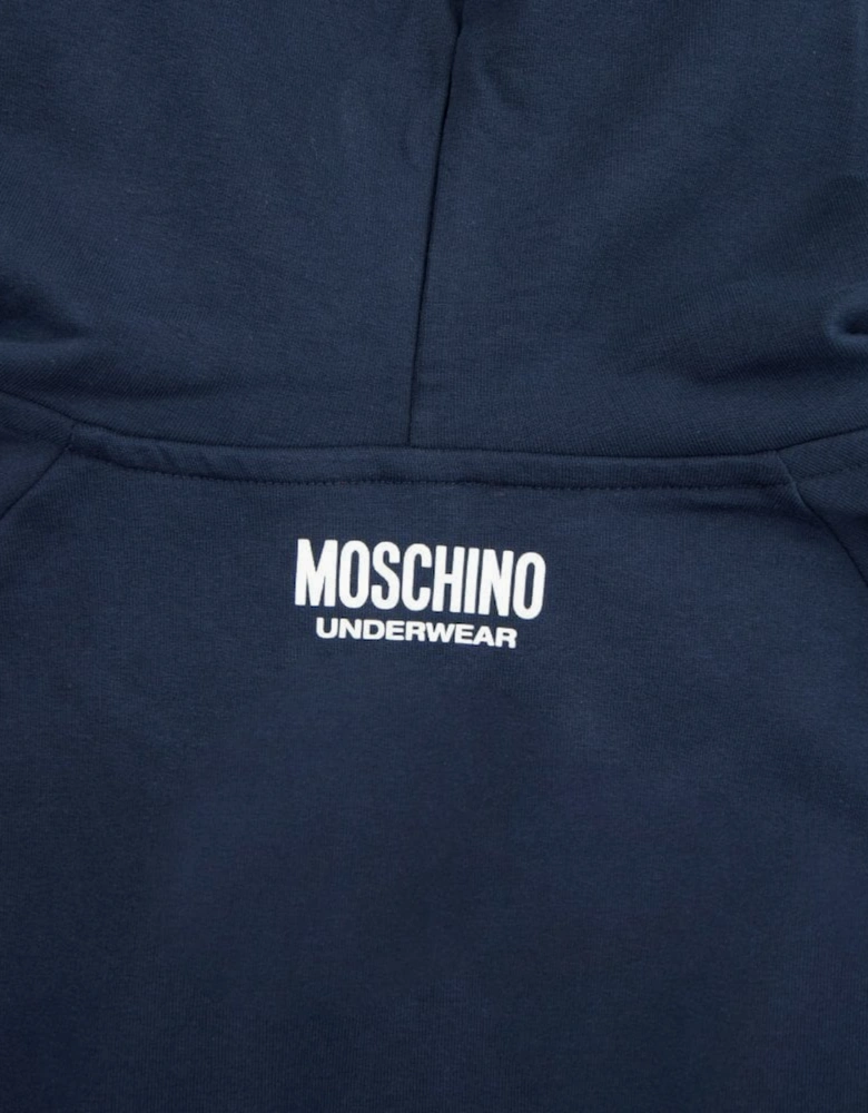 Moschino Underwear Pocket Tape Logo Hoody Dark Navy