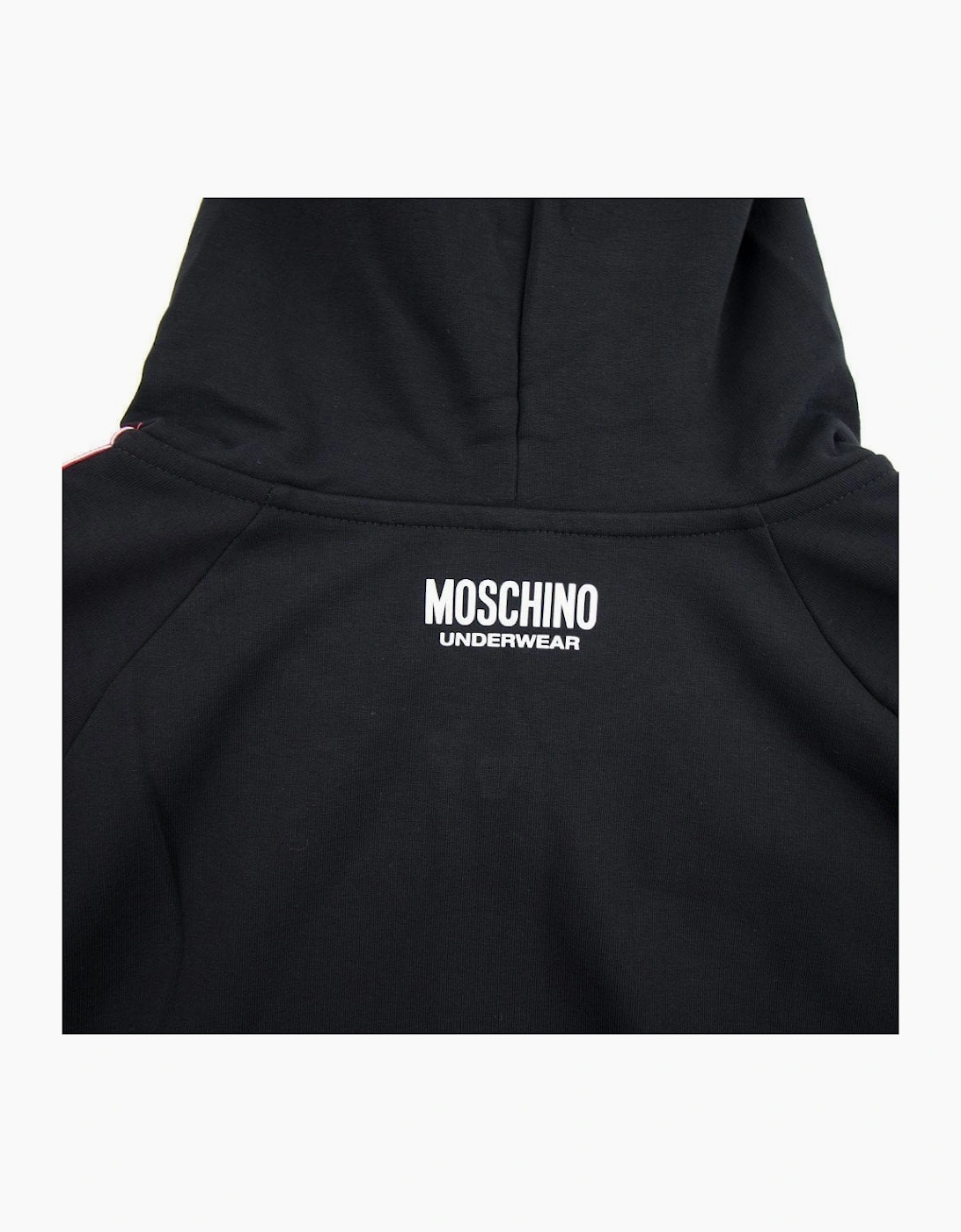 Moschino Underwear Pocket Tape Logo Hoody Black