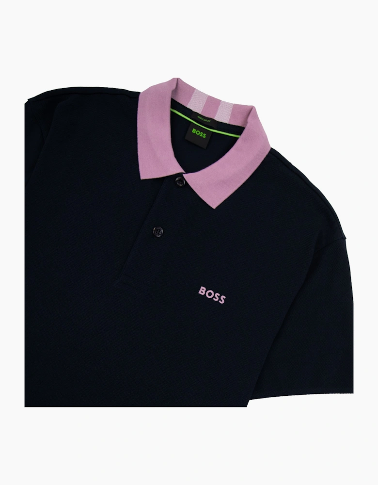 Hugo Boss Paddy 8 Contrast Collar Polo Navy 402