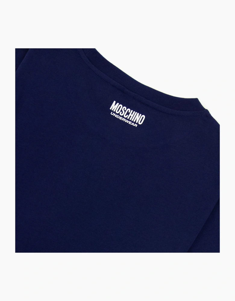 Moschino Underwear Tape Cuff Sleeve T Shirt Dark Blue