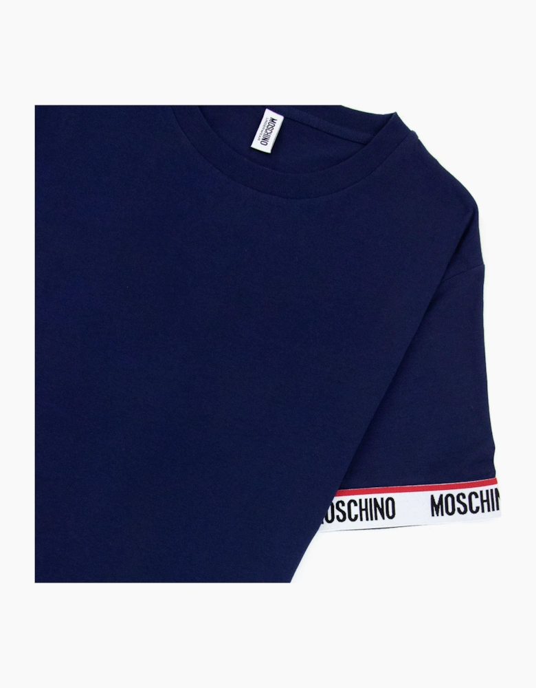 Moschino Underwear Tape Cuff Sleeve T Shirt Dark Blue