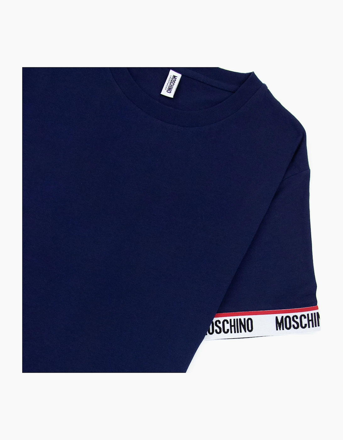 Moschino Underwear Tape Cuff Sleeve T Shirt Dark Blue