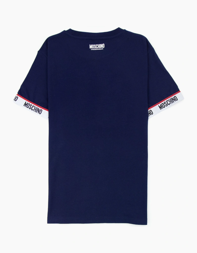 Moschino Underwear Tape Cuff Sleeve T Shirt Dark Blue