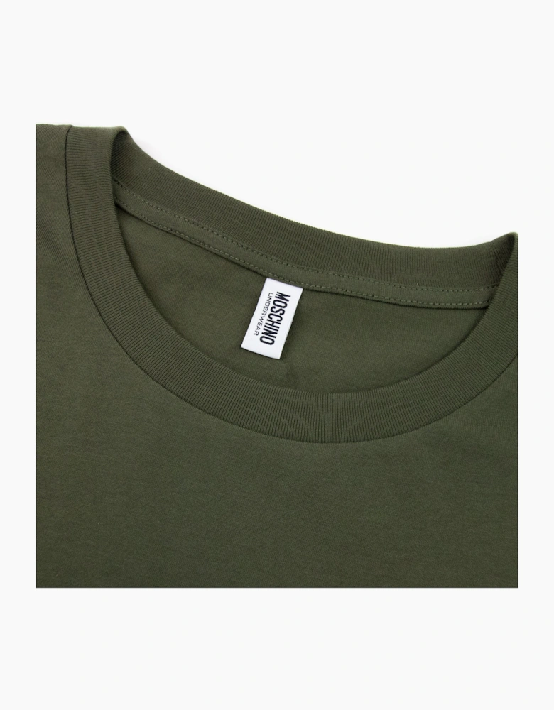Moschino Underwear Tape Cuff Sleeve T Shirt Khaki 0430