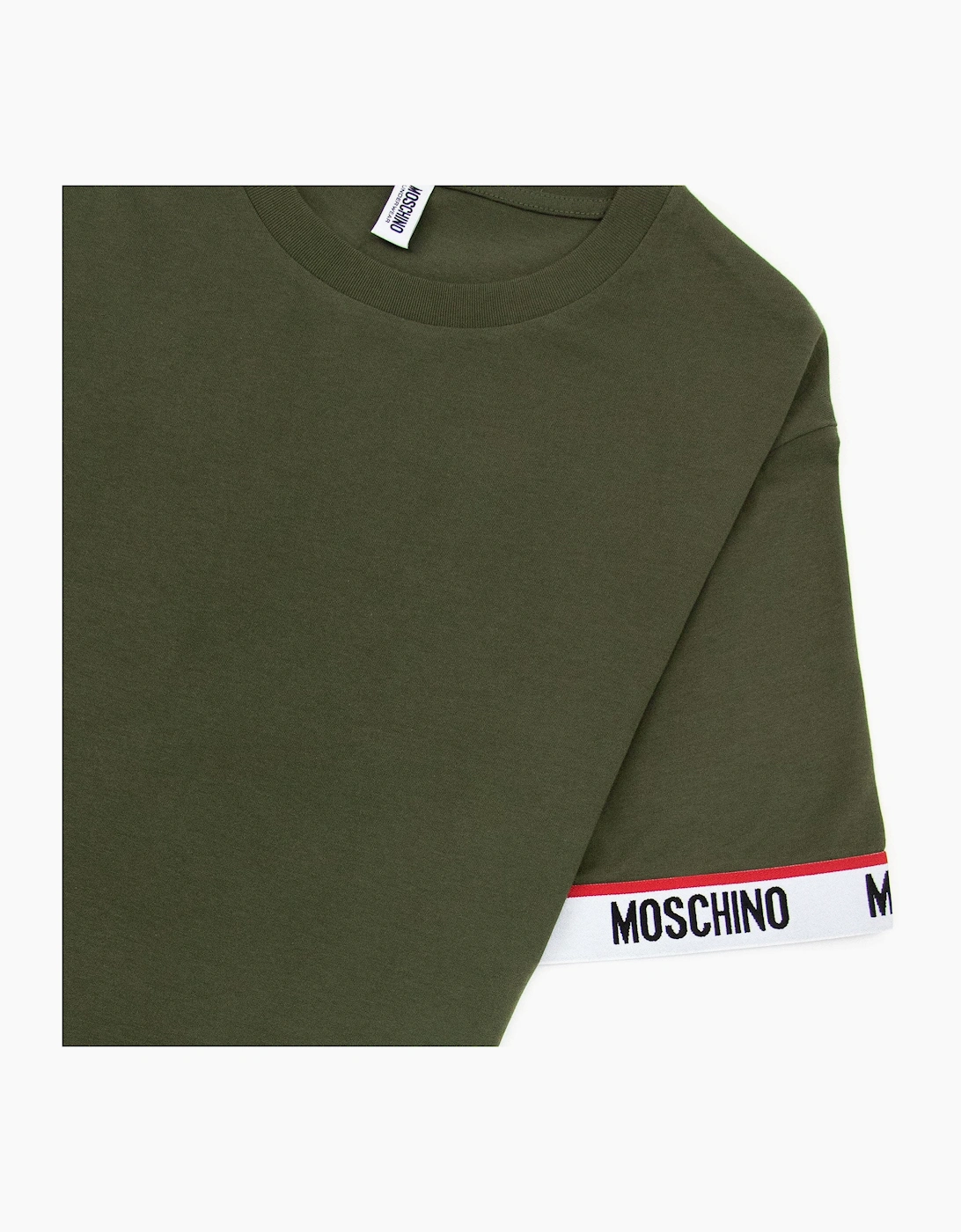 Moschino Underwear Tape Cuff Sleeve T Shirt Khaki 0430