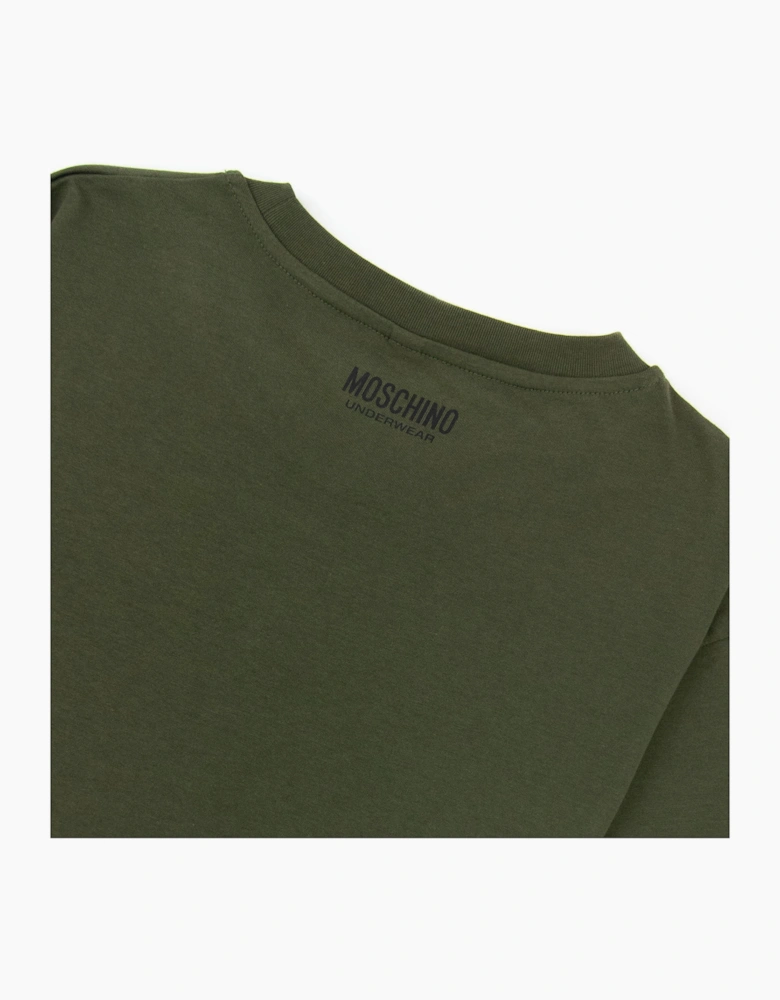 Moschino Underwear Tape Cuff Sleeve T Shirt Khaki 0430