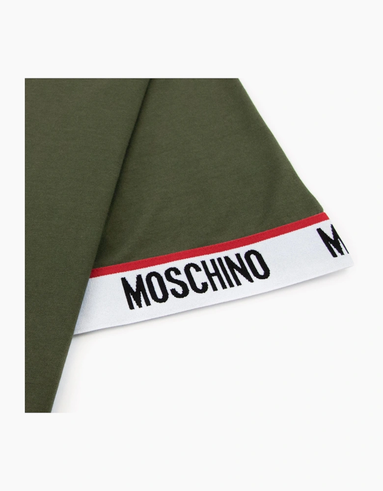 Moschino Underwear Tape Cuff Sleeve T Shirt Khaki 0430