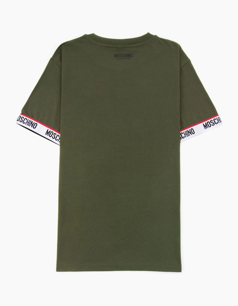 Moschino Underwear Tape Cuff Sleeve T Shirt Khaki 0430