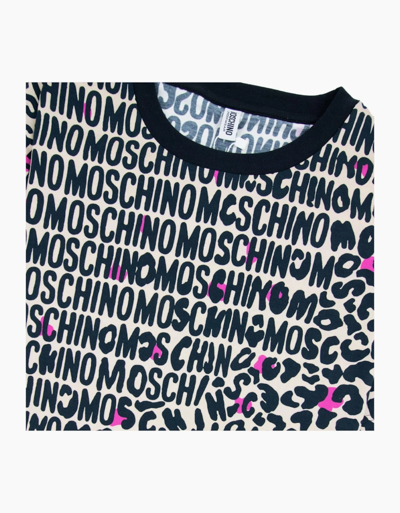 Moschino Underwear Leopard Print T Shirt Camel/black 1003
