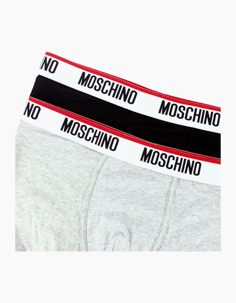 Moschino Underwear Logo Set Of 2 Boxer Shorts Grey/black