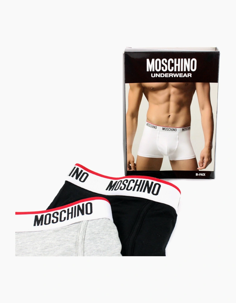 Moschino Underwear Logo Set Of 2 Boxer Shorts Grey/black