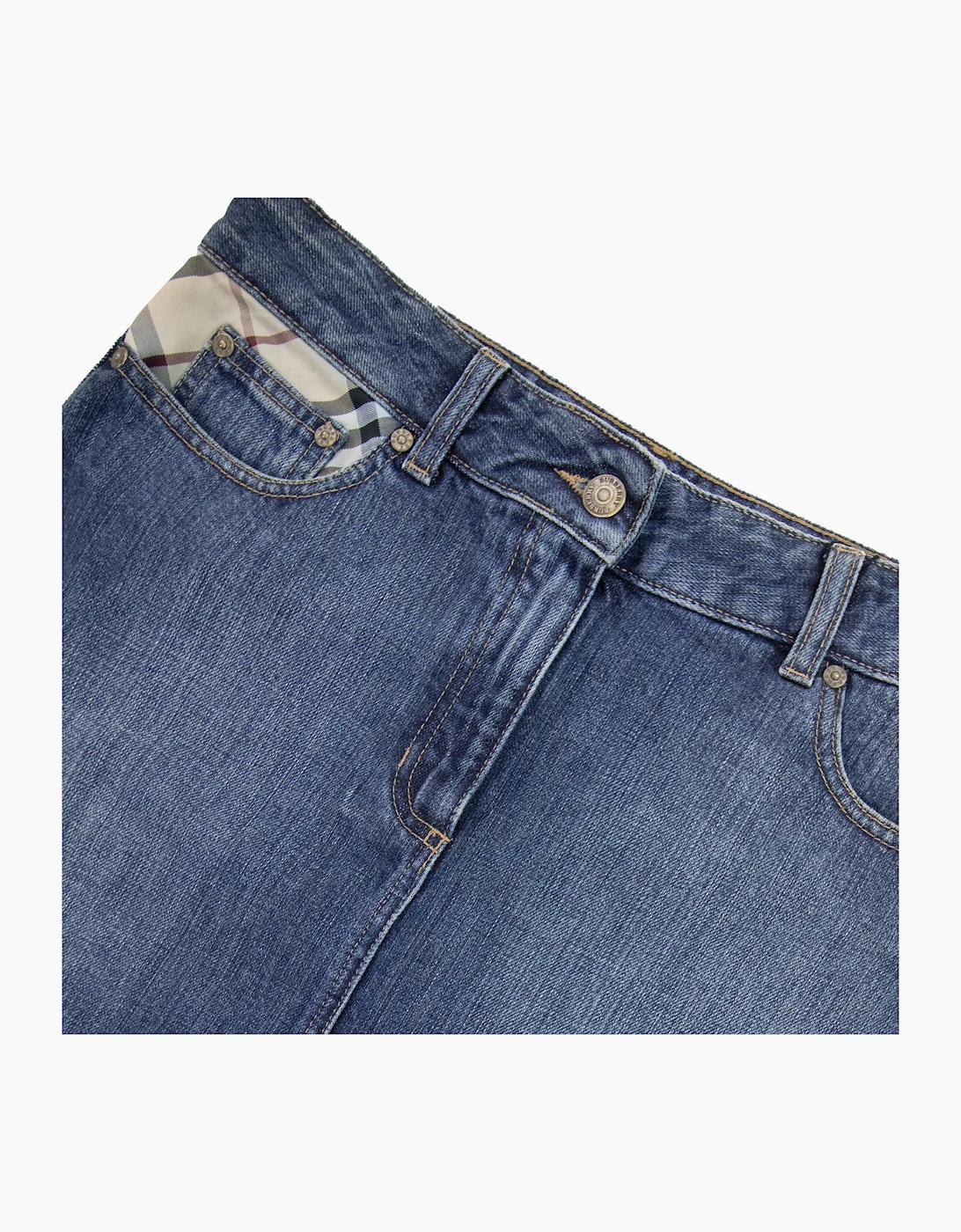 Burberry Woman Check Pocket Denim 190skirt Denim