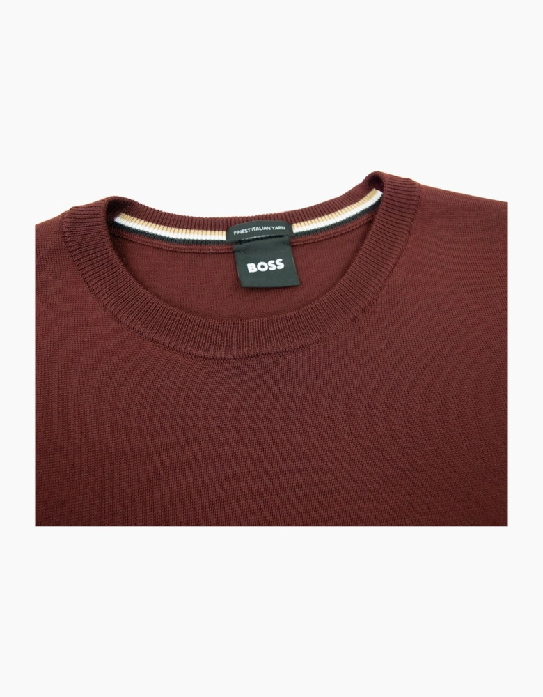 Hugo Boss Botto-l Embroidered Logo With Responsible Wool Swe Burgundy 604