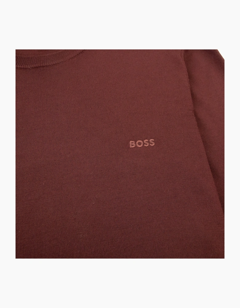 Hugo Boss Botto-l Embroidered Logo With Responsible Wool Swe Burgundy 604
