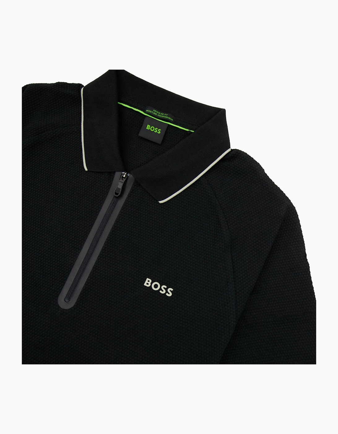 Hugo Boss Philix Structured-cotton Polo Shirt With Contrast Logo Black 001
