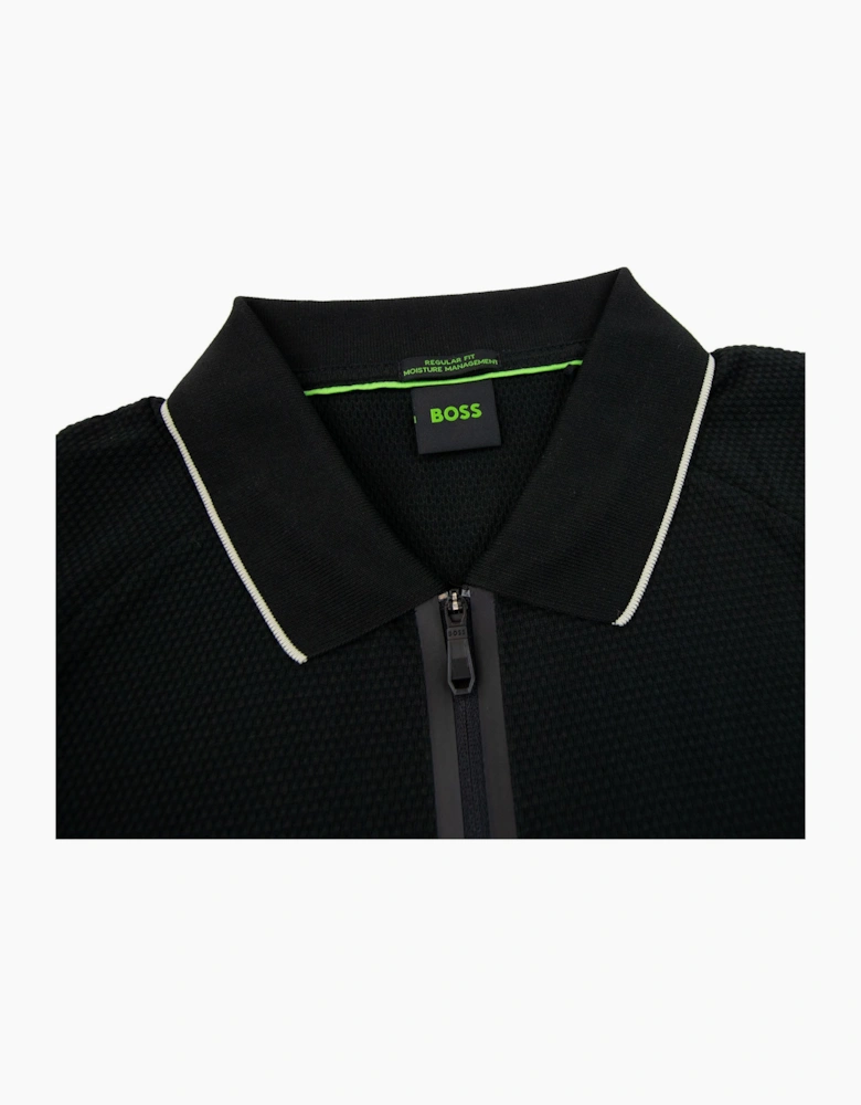 Hugo Boss Philix Structured-cotton Polo Shirt With Contrast Logo Black 001