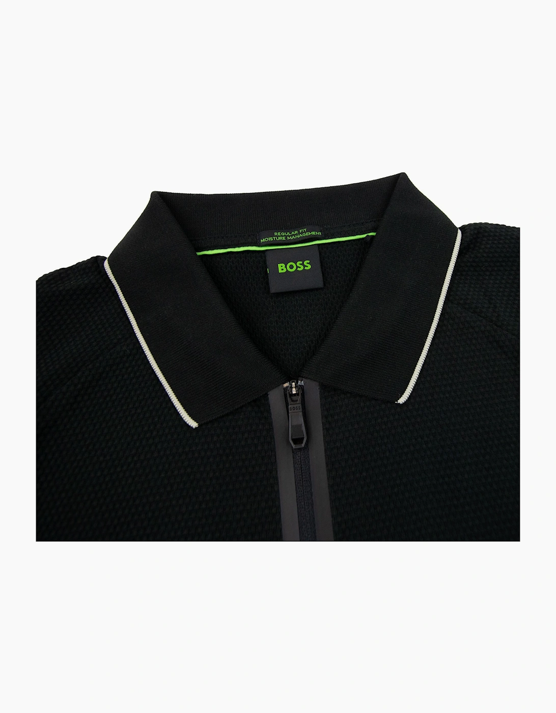 Hugo Boss Philix Structured-cotton Polo Shirt With Contrast Logo Black 001