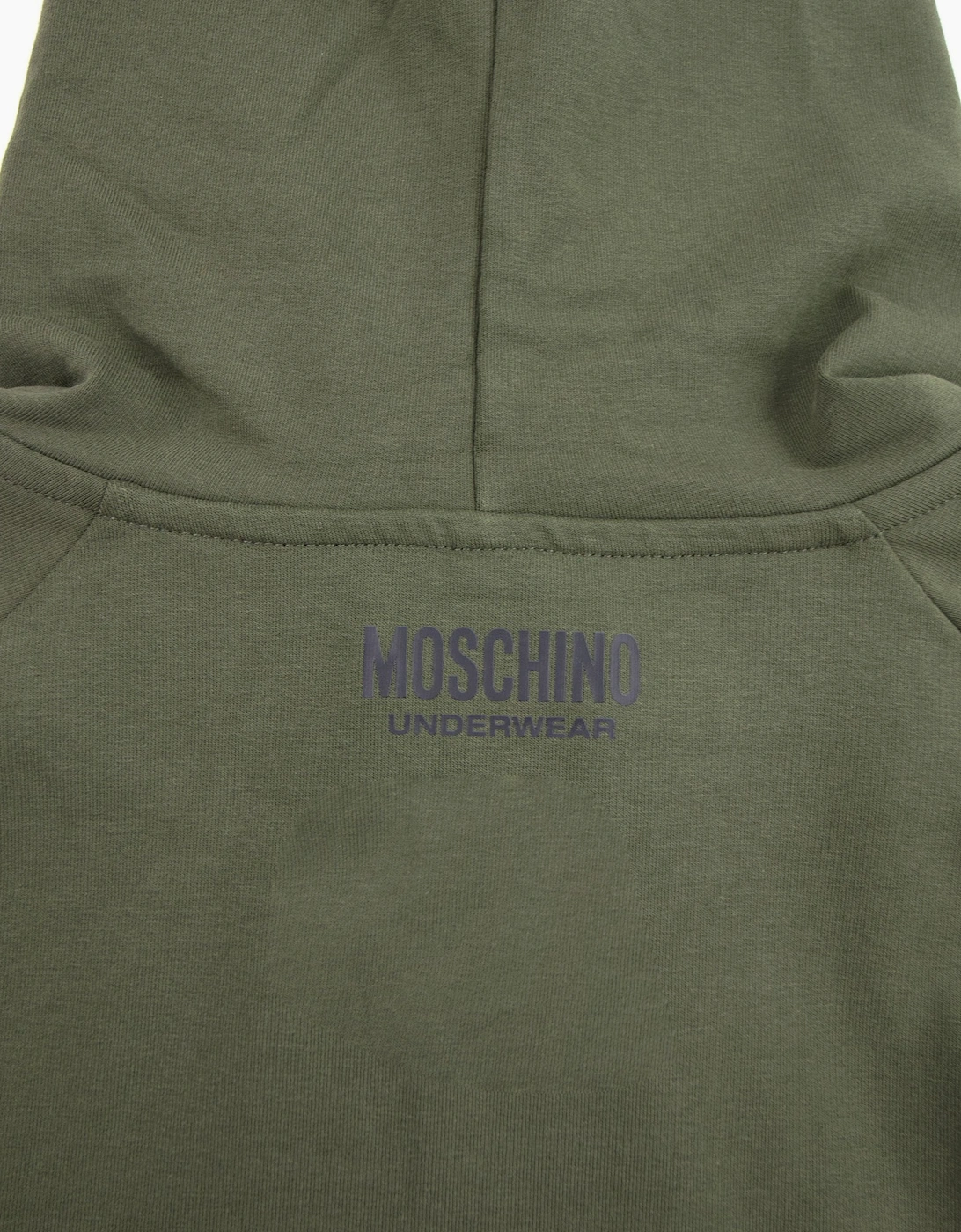 Moschino Underwear Tape Logo Pocket Zip Up Hoody Khaki 0430