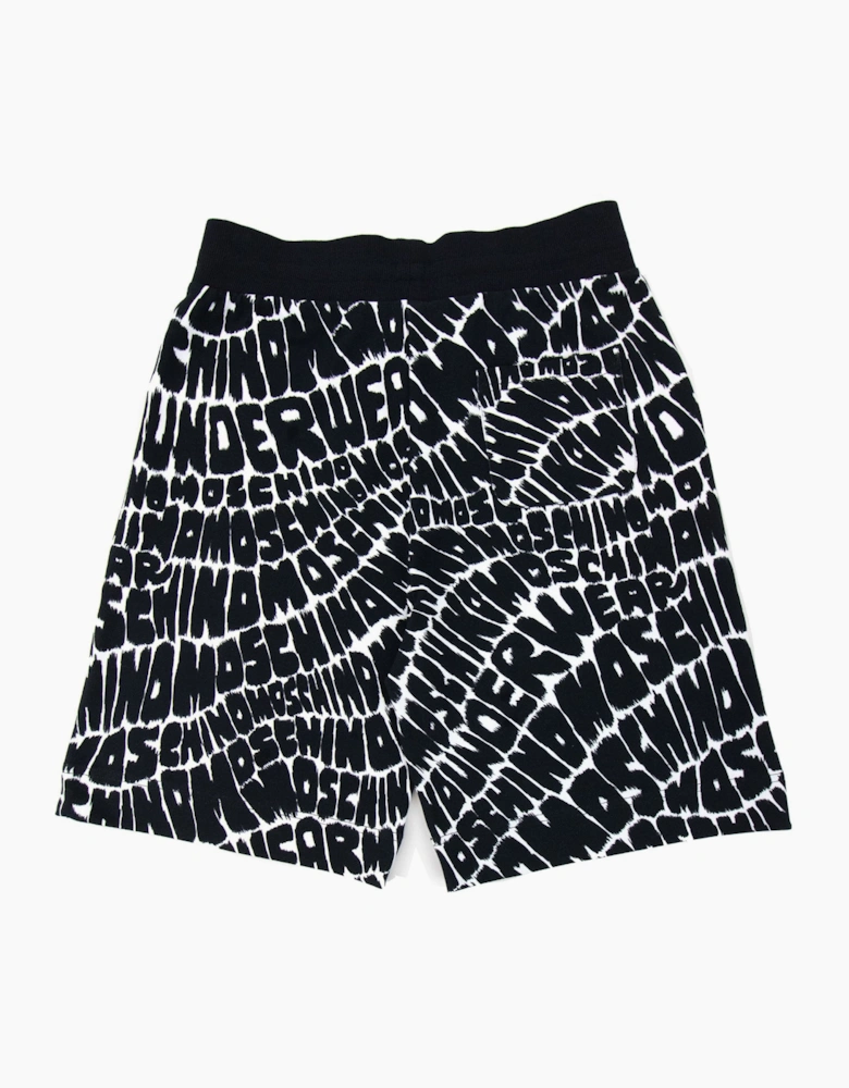 Moschino Underwear All Over Logo Shorts Black