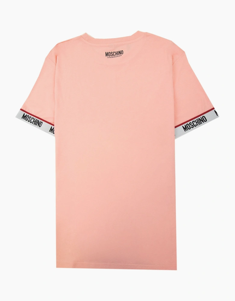 Moschino Underwear Tape Cuff Sleeve T Shirt Pink 0227