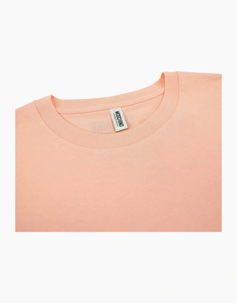 Moschino Underwear Tape Cuff Sleeve T Shirt Pink 0227