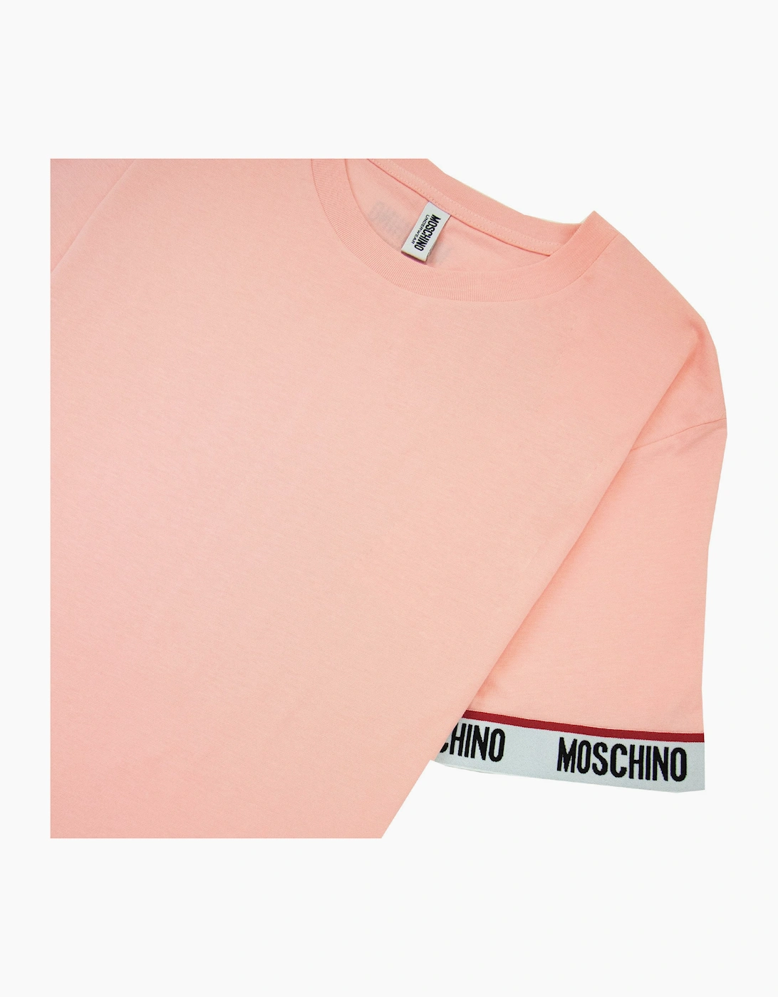 Moschino Underwear Tape Cuff Sleeve T Shirt Pink 0227