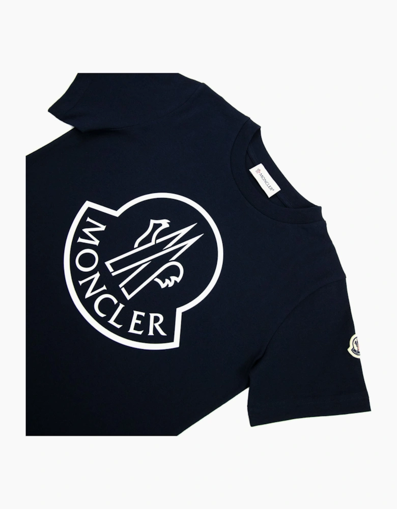 Moncler Junior Logo T Shirt Night Blue 778