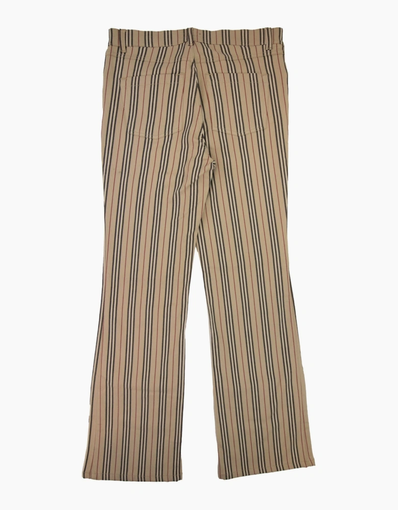 Burberry Woman Maidstone Stripe Wide Leg Trouser Beige