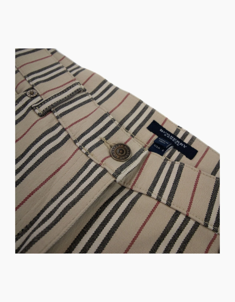 Burberry Woman Maidstone Stripe Wide Leg Trouser Beige