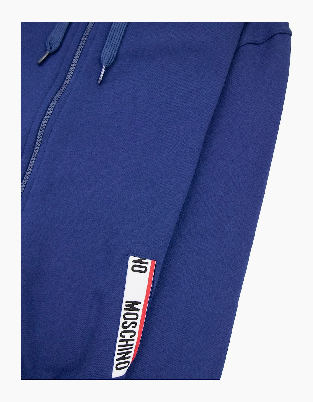 Moschino Underwear Pocket Tape Logo Hoody Blue