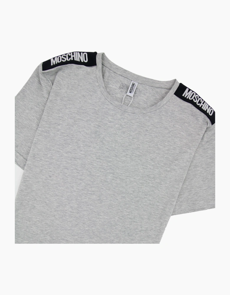 Moschino Underwear Shoulder Black Tape T-shirt Grey