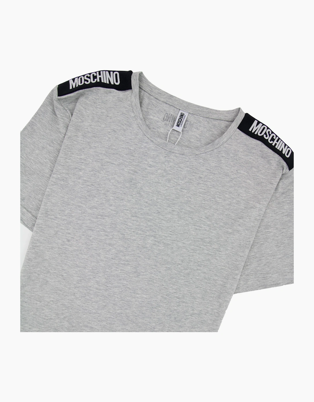 Moschino Underwear Shoulder Black Tape T-shirt Grey