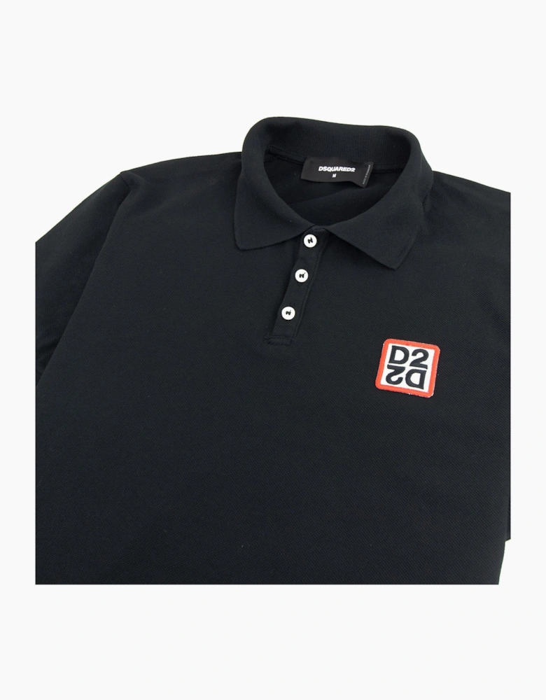 Dsquared2 Mirrored D2 Polo Shirt Black