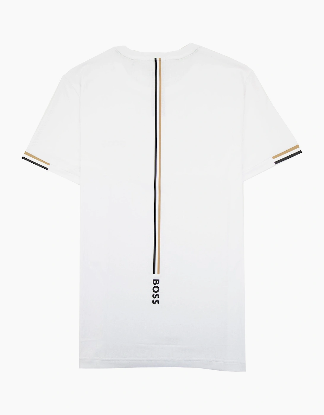 Hugo Boss Boss X Matteo Berrettini Waffle-fabric T-shirt With Signature-stripe Artwork White 100