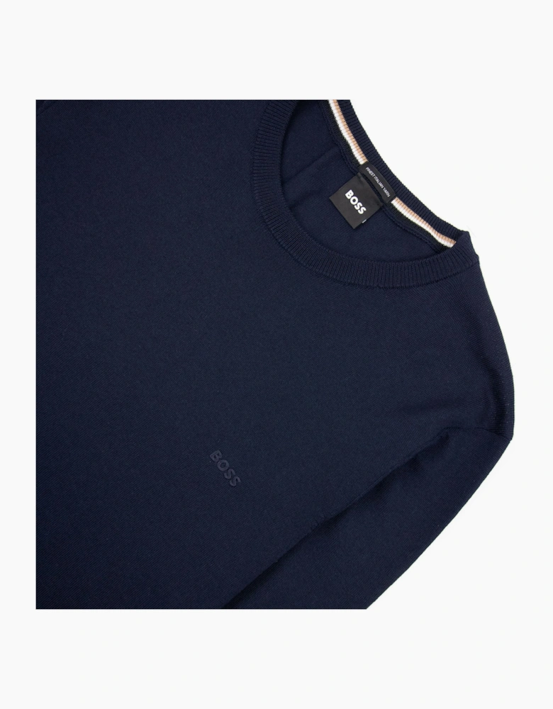 Hugo Boss Botto-l Embroidered Logo With Responsible Wool Swe Dark Navy 404