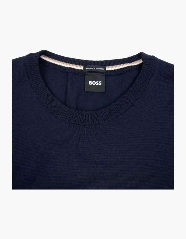 Hugo Boss Botto-l Embroidered Logo With Responsible Wool Swe Dark Navy 404