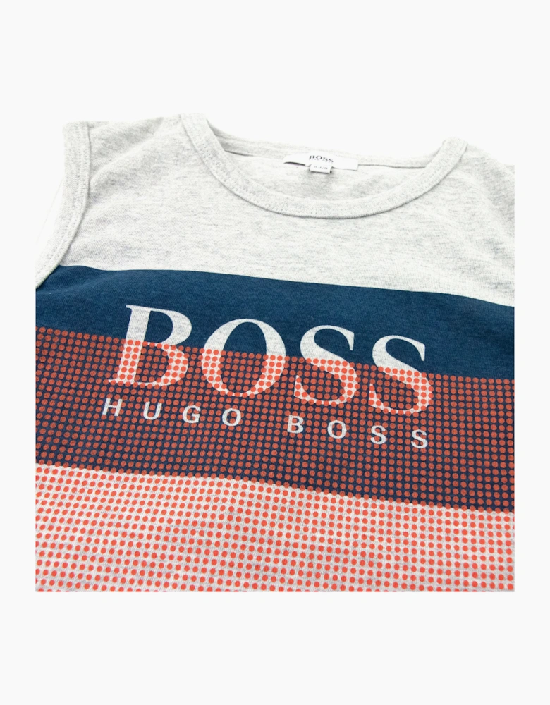 Hugo Boss Kids Logo Tank Top Light Grey