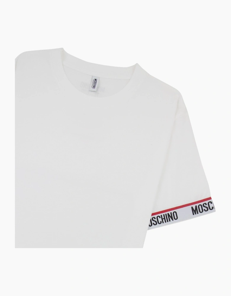 Moschino Underwear Tape Cuff Sleeve T Shirt White 0001
