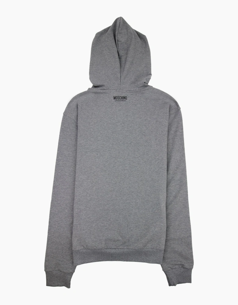 Moschino Underwear Pocket Tape Logo Hoody Dark Grey