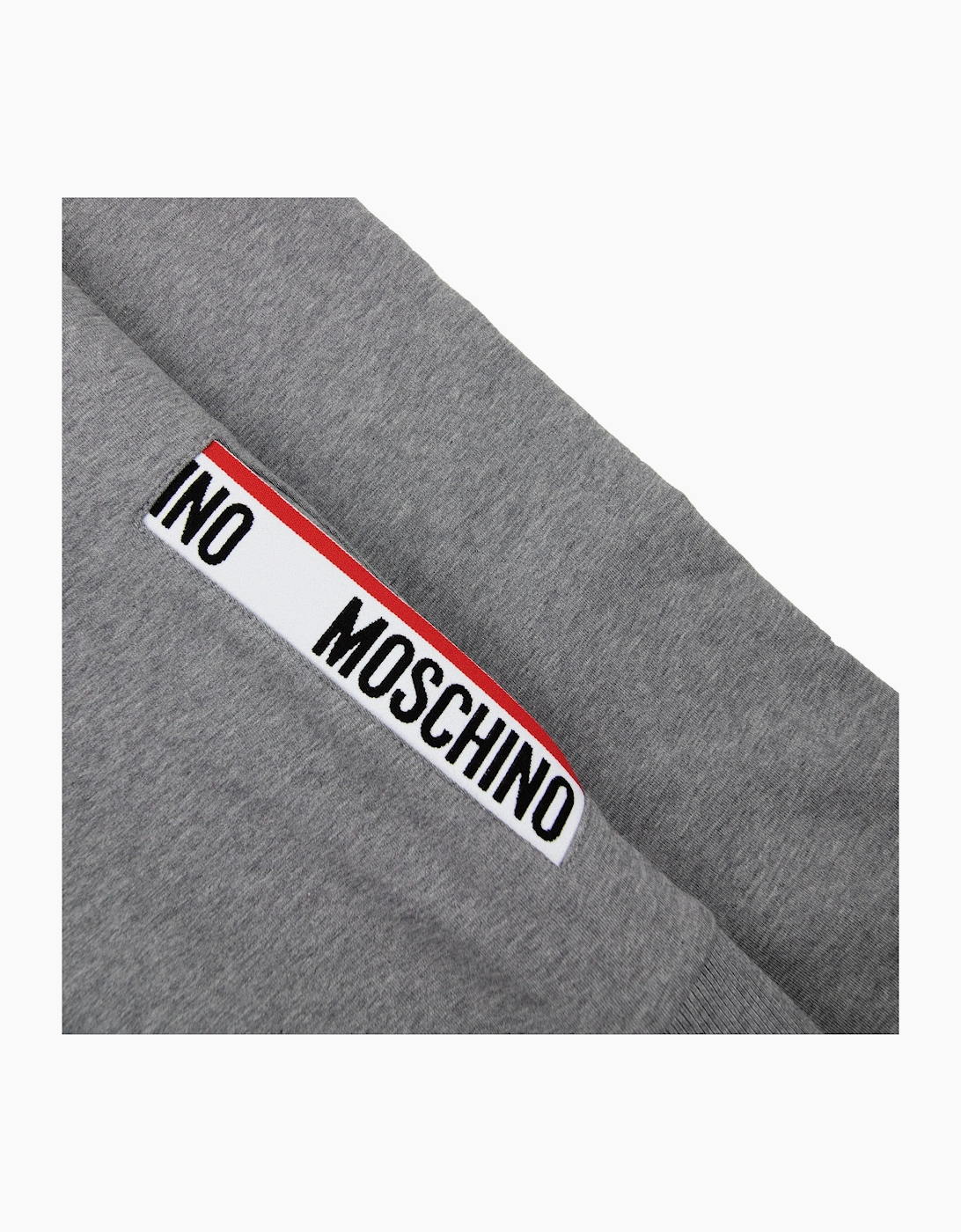 Moschino Underwear Pocket Tape Logo Hoody Dark Grey
